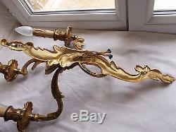 French large single bronze wall light sconce classic detailed antique/vintage