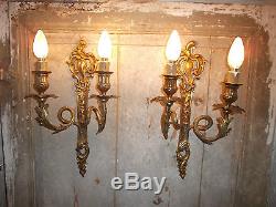 French stunning antique a pair of sconces wall light ornately chateau