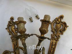 French stunning antique a pair of sconces wall light ornately chateau