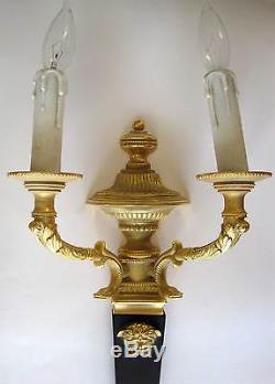 Gianni VERSACE GENUINE 2 Medusa Wall Sconces 24K Gold Plated & Rose Wood