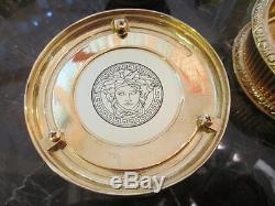 Gianni Versace Medusa 24K Gold Bath Dish Cup Holders Wall Sconce Light 24k