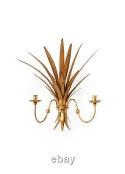 Gold Gilt Hand Formed Iron Wheat Candle Holder Sconce/wall Fixture- 20 H