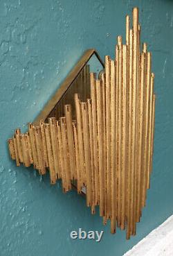 Gold Leafed Iron Tubes Wall Diamond Shaped Sconce