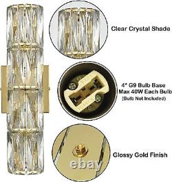 Gold Wall Sconce Modern 4-Light Crystal Sconces Wall Light Bedroom Wall Mounted