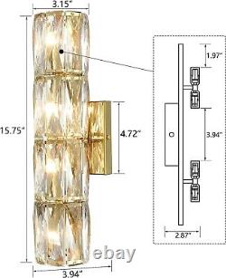 Gold Wall Sconce Modern 4-Light Crystal Sconces Wall Light Bedroom Wall Mounted