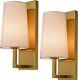 Gold Wall Sconce Set of 2, 1-Light Modern Wall Lamp Fabric sahde for Bedroom
