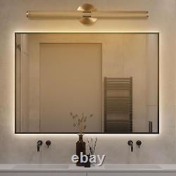 Gold Wall Sconces, Brushed Brass Vanity Fixture, 360° Rotatable 3000K Warm Light