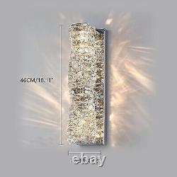 Gold Wall Sconces, Modern LED Crystal Wall Lights Dimmable Wall Mount Bathroom