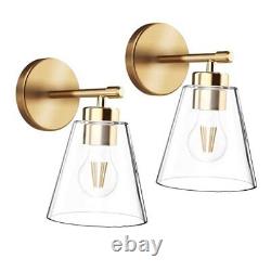 Gold Wall Sconces Set of 2, Bathroom Sconce Lighting Fixtures, Modern 2 PACK