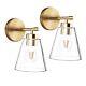 Gold Wall Sconces Set of 2, Bathroom Sconce Lighting Fixtures, Modern 2 PACK