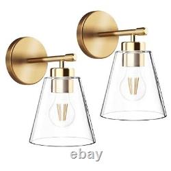 Gold Wall Sconces Set of 2, Bathroom Sconce Lighting Fixtures, Modern 2 PACK