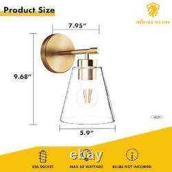 Gold Wall Sconces Set of 2, Bathroom Sconce Lighting Fixtures, Modern 2 PACK