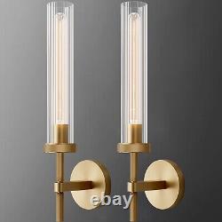 Gold Wall Sconces Set of Two 19.48'' Knurled Texture Indoor Wall Light Fixtur