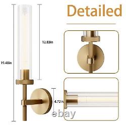 Gold Wall Sconces Set of Two 19.48'' Knurled Texture Indoor Wall Light Fixtur