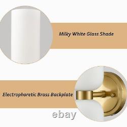 Gold Wall Sconces Set of Two 2-Light Modern Wall Light Bathroom Vanity Light