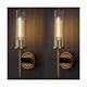 Gold Wall Sconces Set of Two, Clear Glass Brass Sconces Wall Lighting, Gold Bra