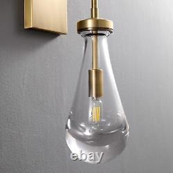 Gold Wall Sconces Set of Two, Dimmable Raindrop Sconces Brass Sconce
