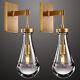 Gold Wall Sconces Set of Two, Dimmable Raindrop Sconces Brass Sconces Wall Light