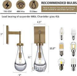 Gold Wall Sconces Set of Two, Dimmable Raindrop Sconces Brass Sconces Wall Light