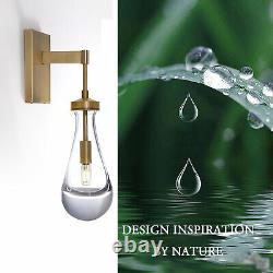 Gold Wall Sconces Set of Two, Dimmable Raindrop Sconces Brass Sconces Wall Light