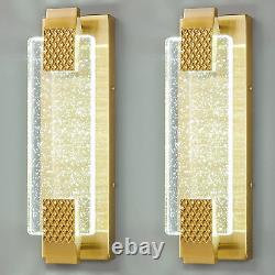 Gold Wall Sconces Set of Two Modern Bathroom Sconces LED Vanity Lights 15'' Bubb