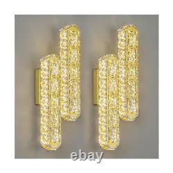 Gold Wall Sconces Set of Two Modern Bathroom Sconces LED Vanity Lights Oval C