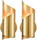 Gold Wall Sconces Set of Two Modern Streamline Brass Sconce Light 2-Light
