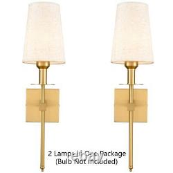 Gold Wall Sconces Set of Two Plug in Sconce Light Modern Brass Sconces Wall L