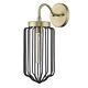 Gold and Black Metal Cage Wall Sconce