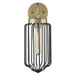 Gold and Black Metal Cage Wall Sconce