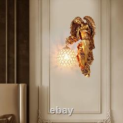 Golden Angel Wall Lamp Modern Luxury House Sconces Fixture Wall Mirror Light