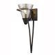 Golden Lighting Olympia 1-Light Matte Black Clear Glass Wall Sconce Hardwired