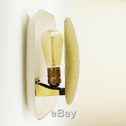 Golden Mid-Century Wall Light Lamp Sconce Design White Square Modern Vintage 50s