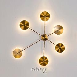 Golden Sputnik Design Wall Sconce Light Modern LED Metal Wall Lamp Living Room