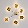Golden Sputnik Design Wall Sconce Light Modern LED Metal Wall Lamp Living Room