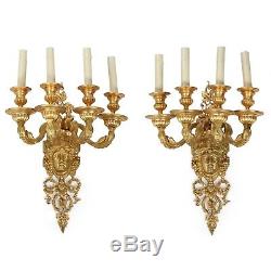 Gorgeous 19th Century Pair of Antique Wall Sconces Lamps by Mitchell, Vance & Co