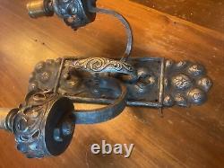 Great Antique Big Ornate Gothic Double Light Sconce