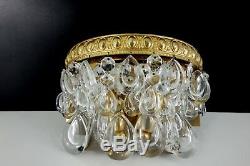 Great Pair Of Vintage Sconces Wall Lamps By Ernst E. Palme Crystal Beads 1960s