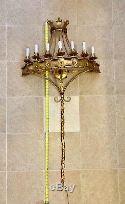 HUGE Plug In Wall Sconce Gold Castle Gothic Harry Potter Room Sconce Medieval