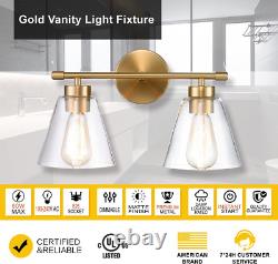 Hamilyeah Bathroom Vanity Light Fixtures over Mirror, Gold Wall Sconce Lighting