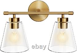 Hamilyeah Bathroom Vanity Light Fixtures over Mirror, Gold Wall Sconce Lighting