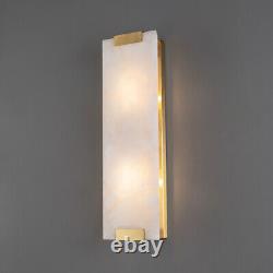 Hand-Carved Alabaster Sconce Rectangular G9 Light Wall Lamp Bedroom Kitchen US