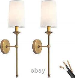 Hardwired Gold Wall Sconces Set of 2 Pack Candle Terrace Wall Antique Brass