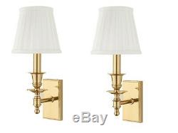 Hudson Valley 6801-PB Ludlow 1-Light Wall Sconce Polished Brass Sold in Pair