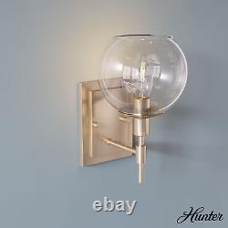 Hunter Xidane Alturas Gold with Clear Glass 1 Light Sconce Wall Light Fixture