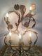 ITALIAN TOLE Gold Gilt Wall Light Sconce Chandelier 5 ARM Hollywood Regency