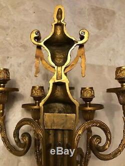 Incredible Antique/Vintage Bronze French Empire 5 Arm Wall Sconce- 21 Inches