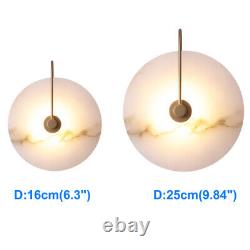 Indoor 5W LED SMD 2835 Wall Sconce Lamp Marble Stone Round Lampshade Retro Light