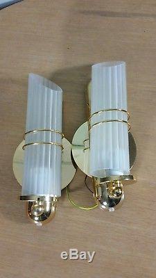 Italian glass and gold art deco style wall sconce