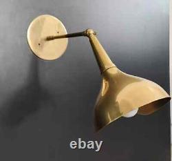 Italian raw brass stilnovo style wall lamp Mid century light wall sconce